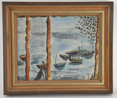 Lot 173 - UNATTRIBUTED; oil on board, shipping scene,...