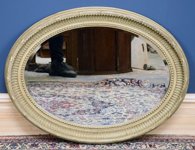 Lot 3027 - A modern Edwardian style painted oval mirror,...
