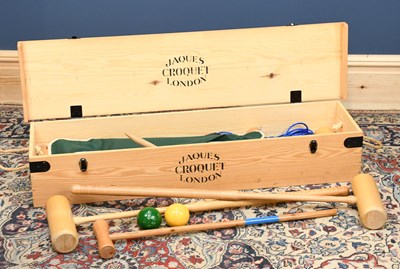 Lot 2698 - A modern Jaques croquet set in pine box.