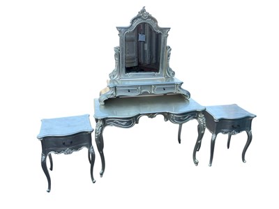 Lot 1077 - COACH HOUSE; a three piece dressing table set...