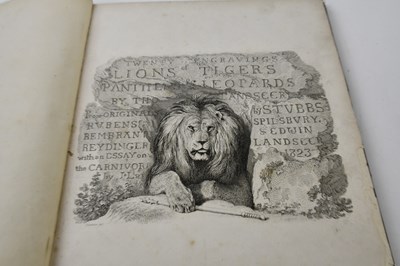 Lot 820 - LANDSEER (T), ENGRAVINGS OF LIONS, TIGERS,...