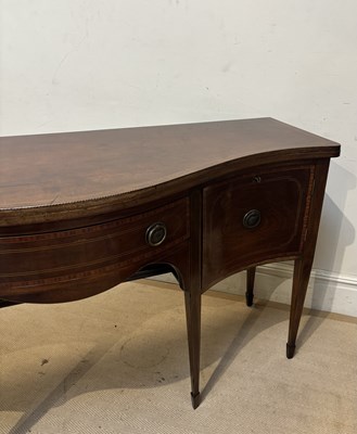 Lot 1140 - A George III inlaid mahogany serpentine...