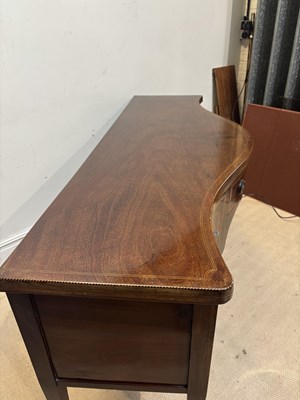Lot 1140 - A George III inlaid mahogany serpentine...