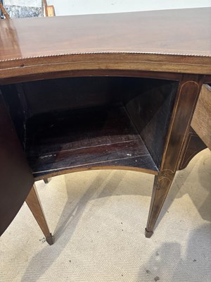 Lot 1140 - A George III inlaid mahogany serpentine...