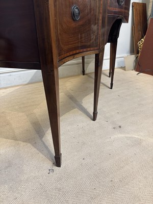 Lot 1140 - A George III inlaid mahogany serpentine...