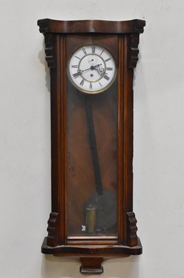 Lot 266 - A late 19th century Vienna style wall clock,...