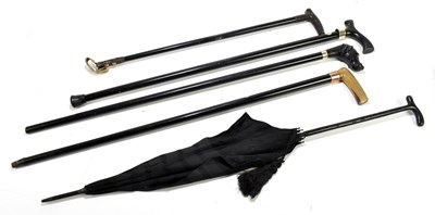 Lot 66 - An Edwardian ebony walking cane