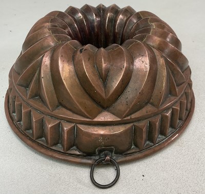 Lot 45 - A large Victorian copper jelly/baking mould,...