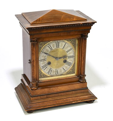 Lot 2627 - A late Victorian walnut eight day mantel clock,...