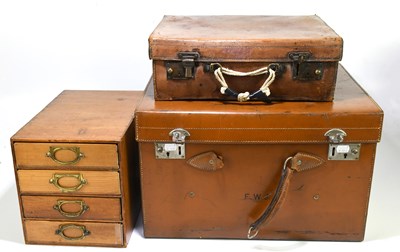 Lot 67 - A vintage pine collectors' chest of four long...