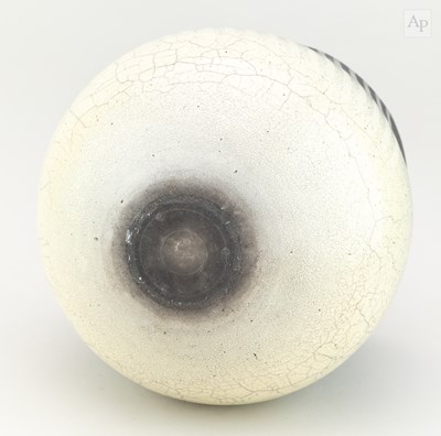 Lot 154 - DAVID ROBERTS (born 1947); a deep raku vessel...