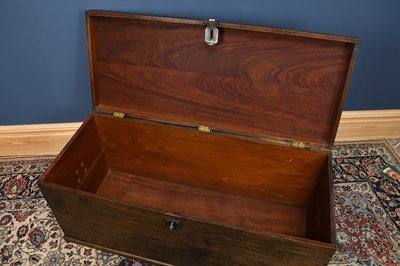 Lot 2826 - A 19th century teak blanket box with hinged...