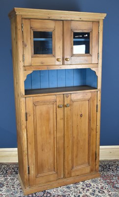 Lot 2755 - A Victorian style pine country kitchen larder,...