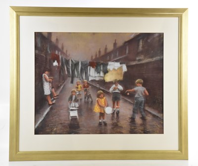 Lot 84 - MARC GRIMSHAW (born 1957) pastel, children in...