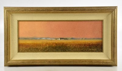 Lot 168 - LAWRENCE COULSON; oil on board, 'Evening Fire',...