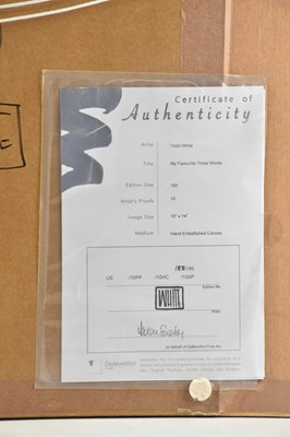 Lot 23 - TODD WHITE (American); hand embellished canvas,...