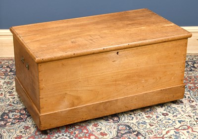 Lot 2828 - A late Victorian pine blanket box, with hinged...