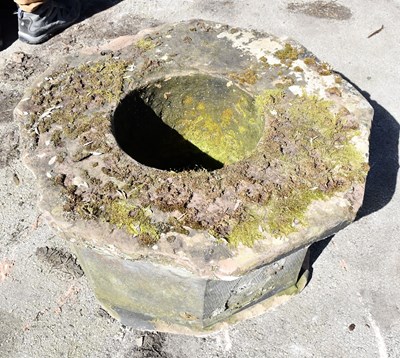 Lot 2700 - A 19th century dressed stone font head with...