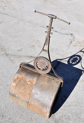 Lot 2703 - A Victorian cast and wrought iron garden roller.