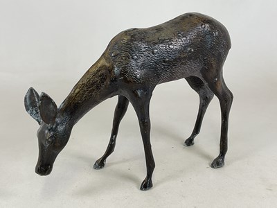 Lot 218 - A cast metal model of a deer grazing, height...