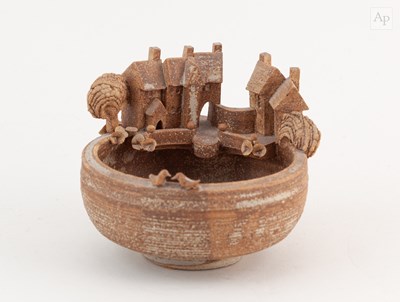 Lot 449 - PAUL GANDY (born 1930); a stoneware bowl with...
