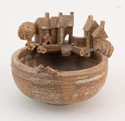 Lot 449 - PAUL GANDY (born 1930); a stoneware bowl with...