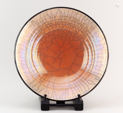 Lot 289 - JOHN DUNN (born 1944); a raku dish/wall...