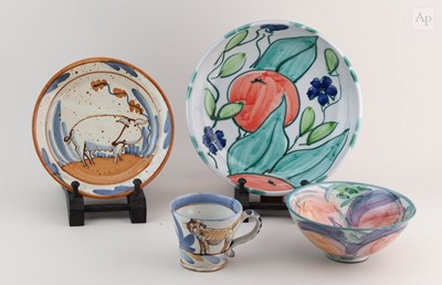 Lot 134 - DAPHNE CARNEGY (born 1947); a tin glazed...