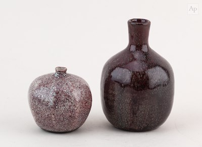 Lot 736 - Pantasaph Pottery; a miniature raku bottle,...