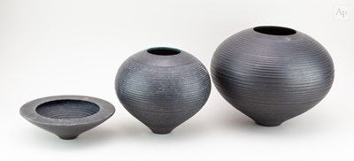 Lot 567 - ROB SOLLIS (born 1966); two burnished raku...