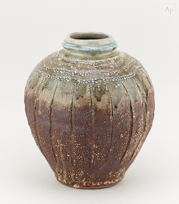 Lot 416 - MIKE DODD (born 1943); a stoneware jar with...