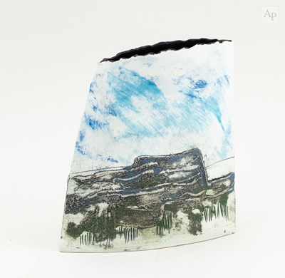 Lot 466 - PETER CLOUGH (born 1944); 'Outcrop', a grogged...