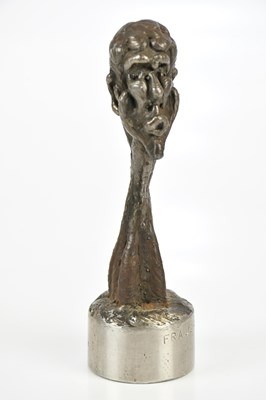 Lot 45 - CHARLES FRAUGHAN; a welded steel bust, signed...