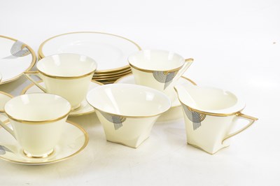Lot 1663 - ROYAL DOULTON; an Art Deco part tea service in...