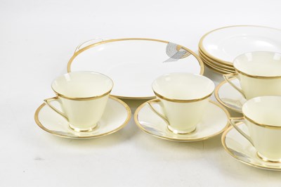 Lot 1663 - ROYAL DOULTON; an Art Deco part tea service in...