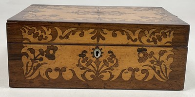 Lot 40 - A 19th century marquetry sewing box with...