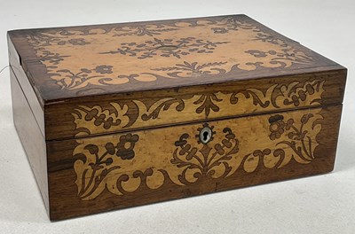 Lot 40 - A 19th century marquetry sewing box with...