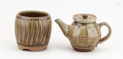 Lot 417 - MIKE DODD (born 1943); a stoneware teapot...