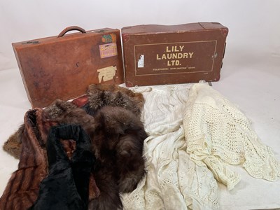 Lot 174 - A Lily Laundry box and a vintage suit case...