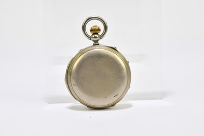 Lot 1788 - A crown wind base metal pocket watch with...