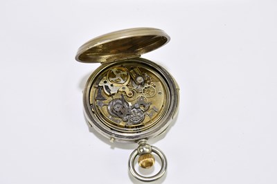 Lot 1788 - A crown wind base metal pocket watch with...