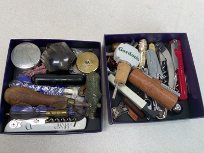 Lot 41 - A collectors' lot including fossils, bottle...