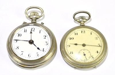 Lot 1816 - A chrome cased crown wind pocket watch with...