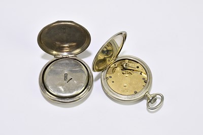 Lot 1816 - A chrome cased crown wind pocket watch with...