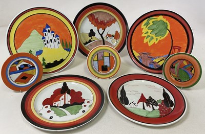 Lot 227 - RENE DALE; a group of hand painted plates and...