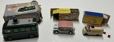 Lot 111 - DINKY/MATCHBOX; a Dinky 968 BBC Roving Eye van,...