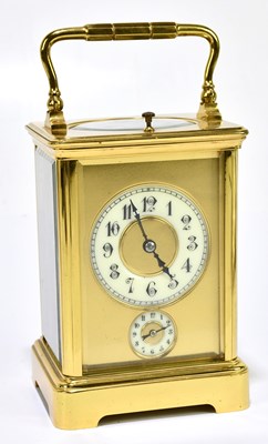 Lot 2608 - A circa 1900 French brass repeating carriage...