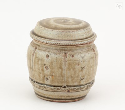 Lot 415 - MIKE DODD (born 1943); a stoneware caddy...