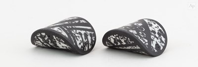 Lot 198 - ERIC MOSS (born 1959); a pair of raku waveform...