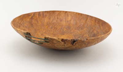Lot 756 - PAUL CLARE; a turned Welsh burr oak bowl with...
